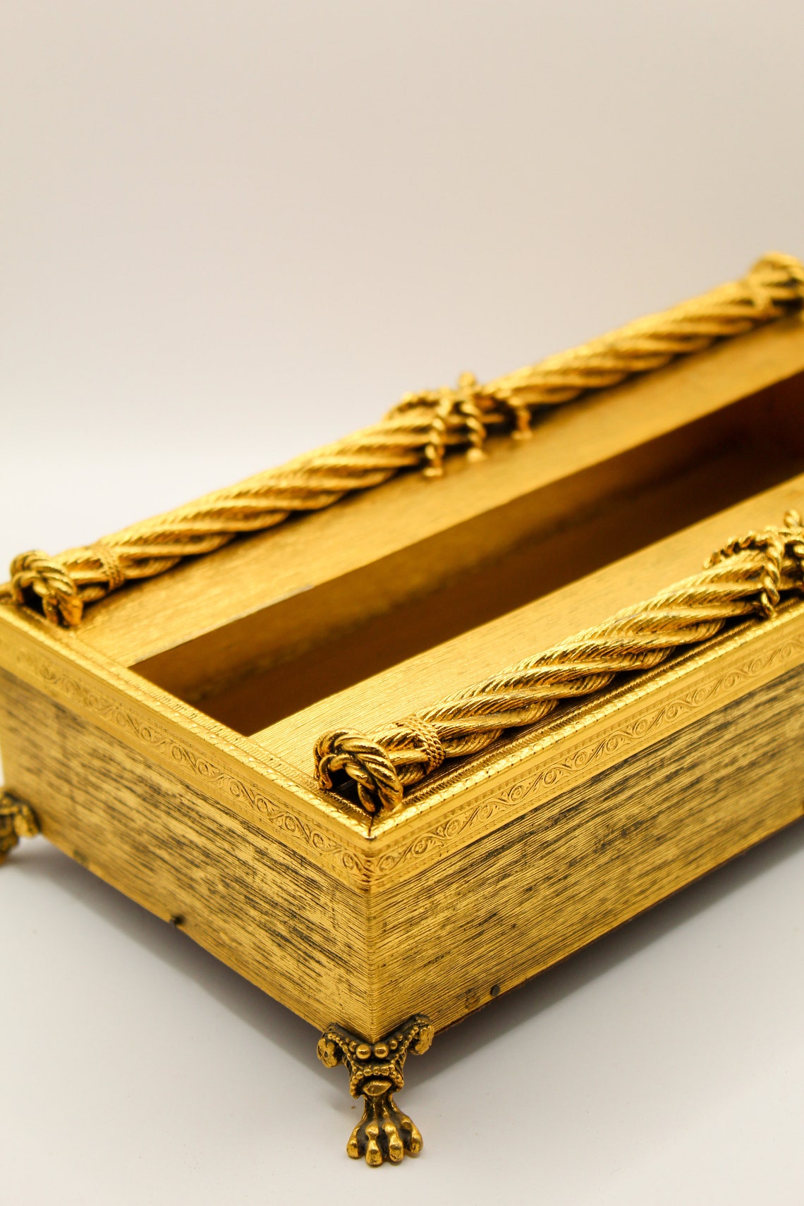 Vintage Gold Tissue Holder - Etsy