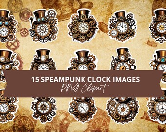 15 Steampunk Clock PGN Clipart Images - Victorian Era Meets Industrial Chic