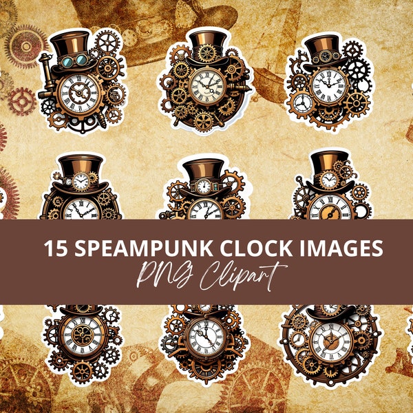 15 Steampunk Clock PGN Clipart Images - Victorian Era Meets Industrial Chic