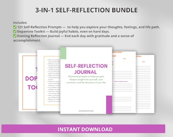 122 Self-Reflection and Personal Growth Journal Prompts, Self-Discovery Journaling Prompts, List of Journal Prompts, Instant Download PDF