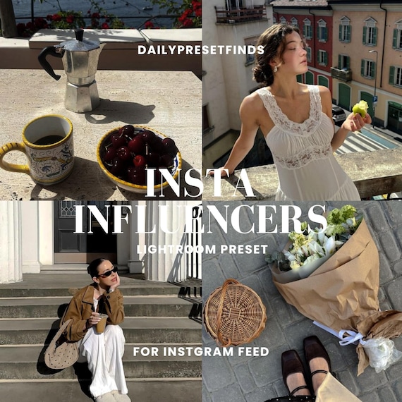 Insta Influencers Lightroom Preset, Luxury Aesthetic Preset Clean Neutral Filter for Instagram & Blogger, Rich Moody Trendy Aesthetic Preset