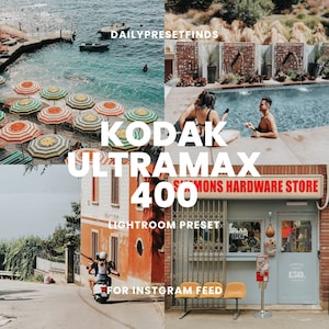 Kodak Ultramax 400  Film Aesthetic Lightroom Presets Kodak Portra Film Preset for Travel Blogger Presets Instagram Filter Retro Photography