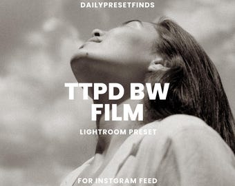 TTPD Tortured Poet's Department Lightroom Presets, Vintage Film Photobooth Presets, BW Filter Portrait Photography Presets Contrast Monotone