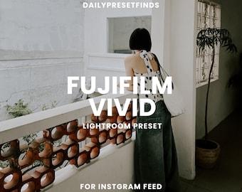 Fujifilm Vivid 160T Film Aesthetic Lightroom Mobile Presets, Vintage Digital Camera Look, Instagram Photo Filter, Film Simulation Presets