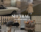 Neutral Presets Lightroom Presets Beige Instagram Filters for Bloggers, Trendy Aesthetic Preset, Photo Editing, Light Cream Lifestyle Preset
