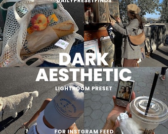 Dark Aesthetic Presets Lightroom Mobile, Low Exposure Filter for Instagram Photos, Trendy Noir Preset Influencers and Bloggers Preset, Dark