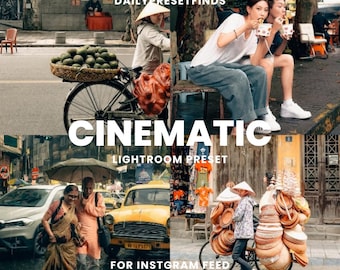 Filmiska Lightroom-förinställningar, Dramatiskt utseende för stadslandskap Varmt och filmiskt, Filmförinställning, Stadsstämningsfotografering, Dämpad Lightroom Mobile