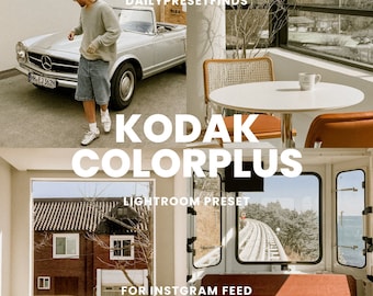 Kodak Colorplus 200 Film Lightroom Presets Film Presets Look Analog LR Preset Vintage Aesthetic Retro Grain Look Portra 400 Filter