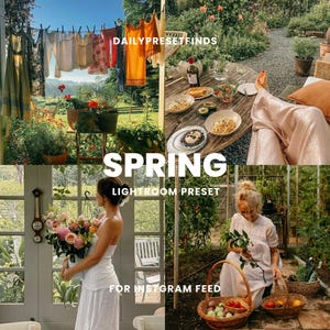 3 Spring Lightroom Mobile Presets, Vibrant Preset, Warm Tones Filter, Bright Presets, Aesthetic Clean Presets, Light and Airy for Instagram