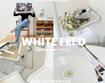 3 Milky White Feed Lightroom Presets, Minimal Preset, Natural Bright Clean Preset, Instagram Influencer Light Airy Preset, White Airy Filter