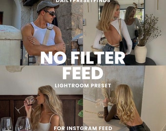 5 No Filter Feed Lightroom Presets Aesthetic Trendy presets Influencers Clean Presets Minimal No Filter Instagram Feed Lightroom Presets