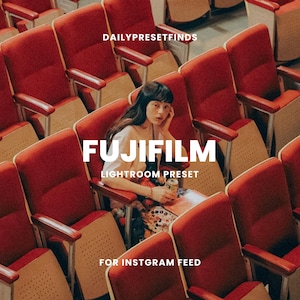 5 Fujifilm Lightroom Mobile-presets Filmfotografie, retro analoog, vintage graan, Instagram- en blogfilters, jaren 90 sfeer, filmsimulatie