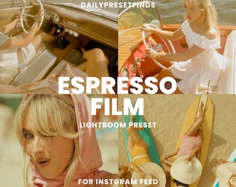 Espresso Presets Lightroom, Retro Vintage Filter Look, Film Preset, Orange and Teal Expresso Film filter, Photography Preset Idea, Warm Film