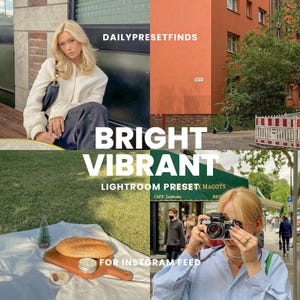 Bright Vibrant Lightroom Preset, Color Pop Preset for Lifestyle Photography, Clean Soft Vibrant Instagram Blogger Filters, Vibrant Instagram
