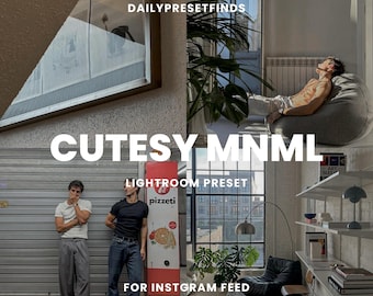 Cutesy Minimal Lightroom Preset Mobile, Low Exposure Soft Aesthetic Filter, Trendy Instagram Editing for Influencers