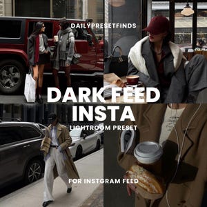 Dark Insta Lightroom Presets for Instagram & Bloggers filters Best Deal - Black Aesthetic, Dark Moody Aesthetic Lifestyle Filter Minimalist
