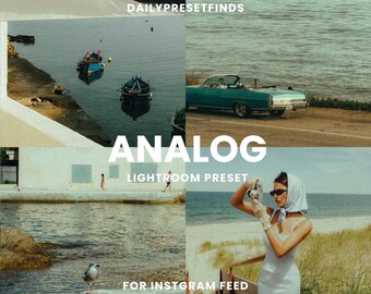 Analog Film Effect Vintage Lightroom Mobile Presets, Retro Grain Classic Film, Film Look Presets, Aesthetic Warm Film Emulation, Fujifilm