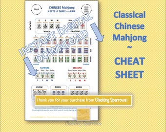 Cheat Sheet - Classical Chinese Mahjong