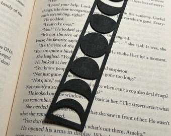 Lunar Phases Bookmark Capture the Moon&#39;s Magic in Your Reading Journey