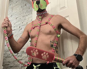 3D Printed Cuban Chain Leash with matching Padlock