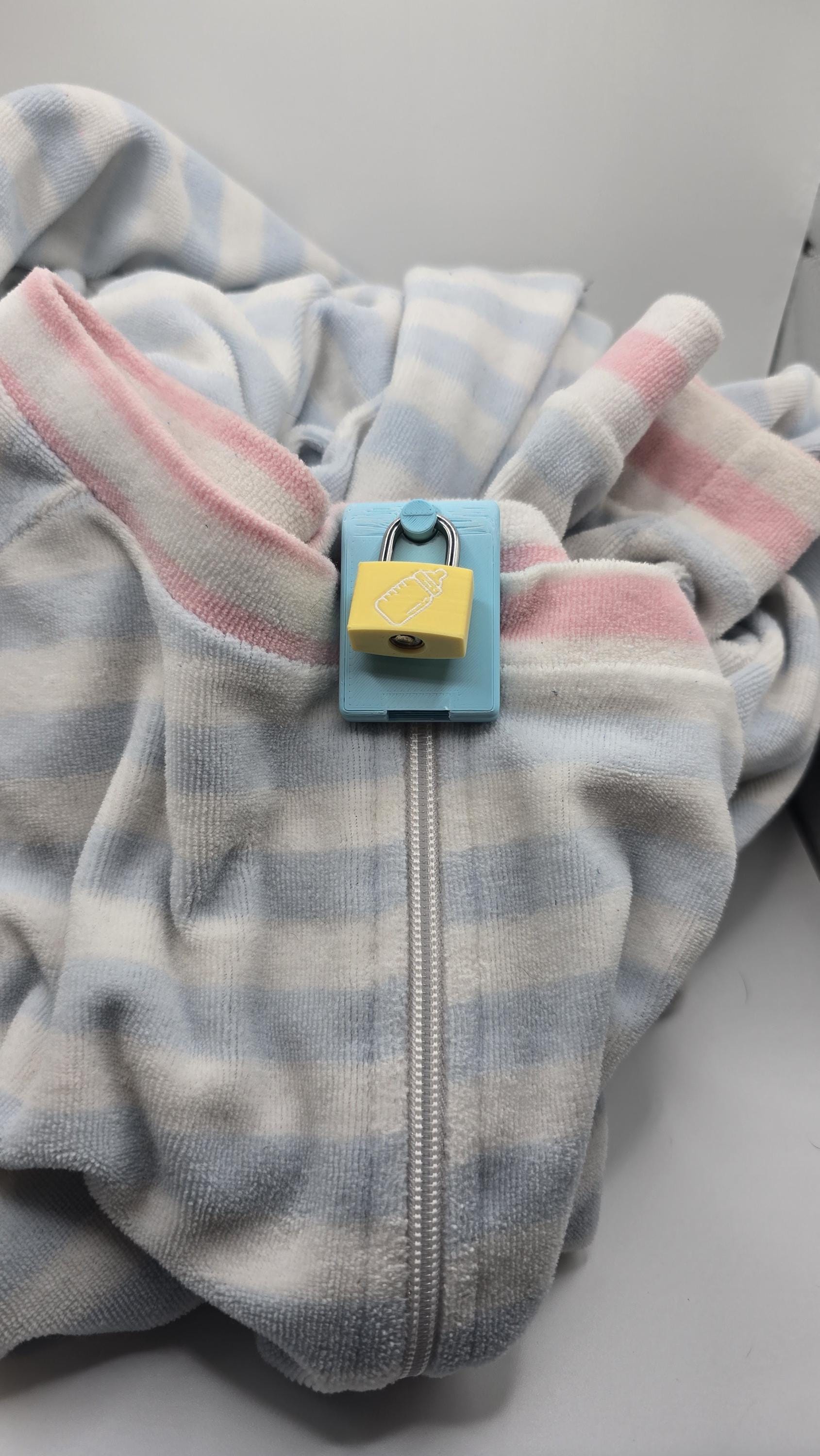 ABDL Zipper Lock for Footed PJs Adult Diaper Enforcement Device