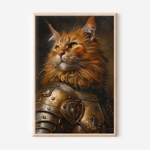 Cat Art Print Cat Art Instant Download Funny Cat Poster Cat Lover Gift Funny Cat Print Instant Gift For Cat Lover Cat Knight Funny Cat Gift