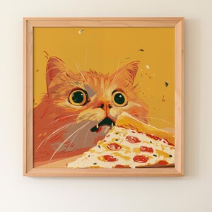 Cat Art Print Cat Art Instant Download Funny Cat Poster Cat Lover Gift Funny Cat Print Instant Gift For Cat Lover Cat Pizza Download Print