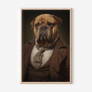 Dog Wall Art Bullmastiff Portrait Print Instant Download Art Regal Dog Art Gift For Bullmastiff Owner Dog Lover Print Home Decor Funny Art