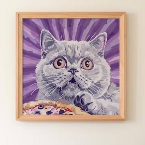 Cat Art Print Cat Art Instant Download Funny Cat Poster Cat Lover Gift Funny Cat Print Instant Gift For Cat Lover Cat Pizza Download Print