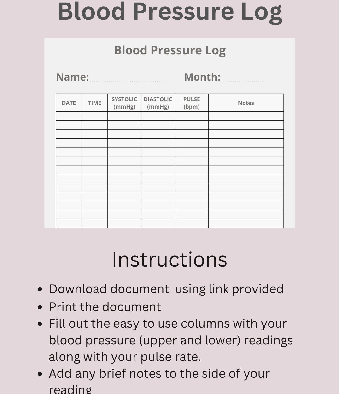 Blood Pressure Log Printable Blood Pressure Tracker Template Blood Pressure Log Printable Blood Pressure Tracker Template