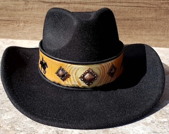 Leather Calf Roping Barrel Racing cowboy hatband