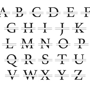 Split Monogram SVG Alphabet, Spilt Letter Svg, Family Letter, Last Name Svg, Family Name Frame, Commercial Use Cut Files Svg/Png/Eps/Dxf