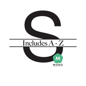 Alfabeto SVG monograma dividido, letra derramada svg, carta familiar, apellido svg, marco de nombre de familia, uso comercial archivos cortados svg/png/eps/dxf