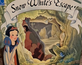 Disney Snow White and the Seven Dwarfs Slide-n-Show Book...1994 Illustrations of Toby Bluth...Vintage