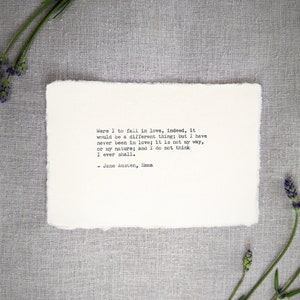 Custom typewriter print A6 cotton paper, horizontal, typed custom poetry print, custom text print, poem print, quote print