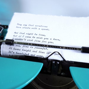 Cursive script typewriter print hand typed on cotton paper, quote print, poetry wall art, poem print, poetry print