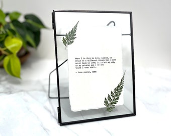 Custom poetry print on cotton paper, hand typed typewriter font, quote print framed, poetry gift, poem print, poem art