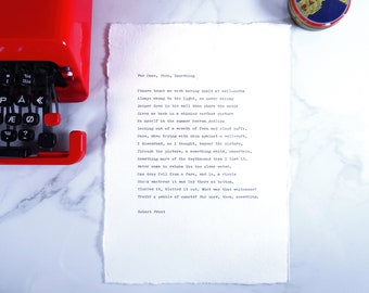 Typewriter Poem Print: Custom Quote on Cotton Paper
