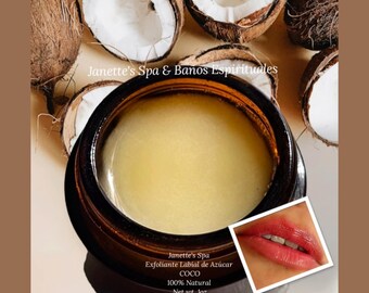 Exfoliante Orgánico de Coco, Labios Hidratados, Suaves y Brillantes
