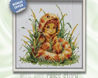 Schlangen-Baby Kreuzstich PDF Pattern | Creature Cuddles Kollektion | Kreuzstichvorlage Tier Baby | #CC24