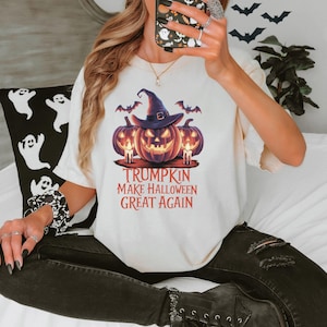 Trumpkin Make Halloween Great Again Trump T-Shirt, Funny Pumpkin Halloween Trump Shirt, MAGA Halloween Comfort Colors Tee