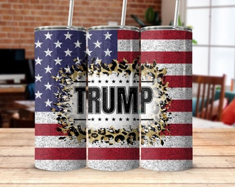 Trump Tumbler: American Flag 20oz Insulated Travel Mug