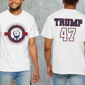 Maglietta grafica Trump 47: maglietta MAGA patriottica, colori comodi