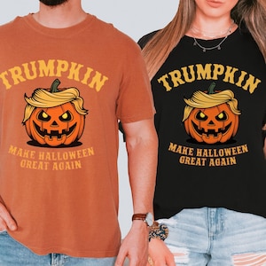 Trumpkin Halloween T-Shirt, Make Halloween Great Again Trump T-Shirt, Funny Pumpkin Halloween Trump Shirt, MAGA Halloween Comfort Colors Tee