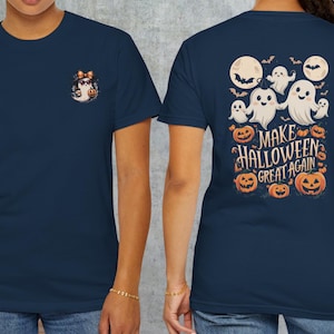 Make Halloween Great Again T-shirt, Spooky Ghost Shirt Front and Back, Trump Gift, Patriotic Graphic Tee, Republican Tshirt, Comfort Colors