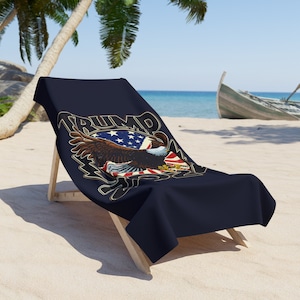 Patriotic Trump American Eagle Beach Towel