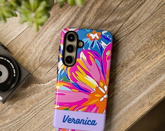 Personalized Floral Colorful Cell / Mobile Phone Tough Cases