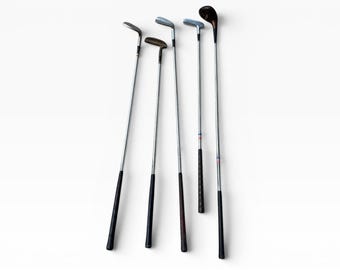Vintage Lot of Five Golf Clubs - Irons & Wood - Mixed Set