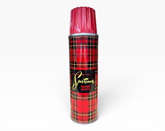 Vintage Sportsman Red Tartan Plaid Vacuum Bottle Thermos