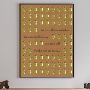 Palestine Solidarity Olives Poster Digital Download
